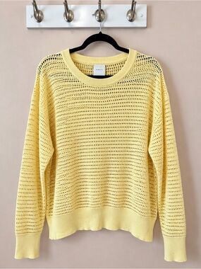Varley Kershaw Knit Cotton Sweater Yellow Large from Anthropologie